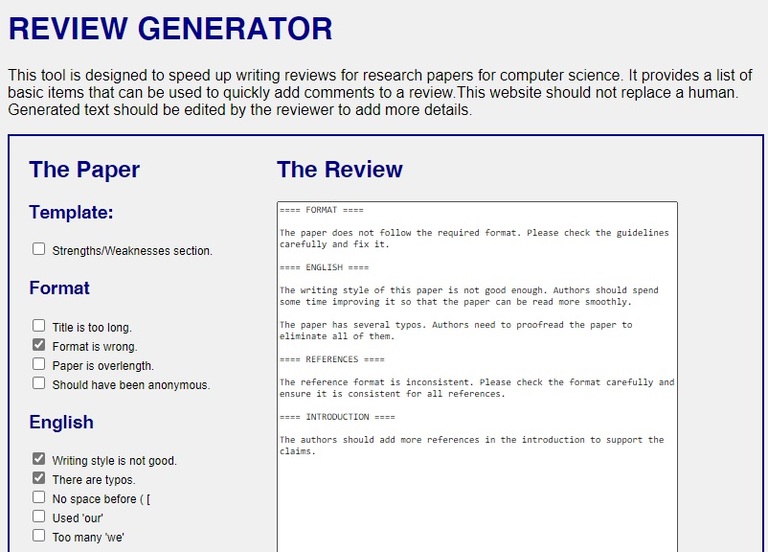 write a review generator